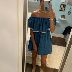 Off The Shoulder Denim Dress